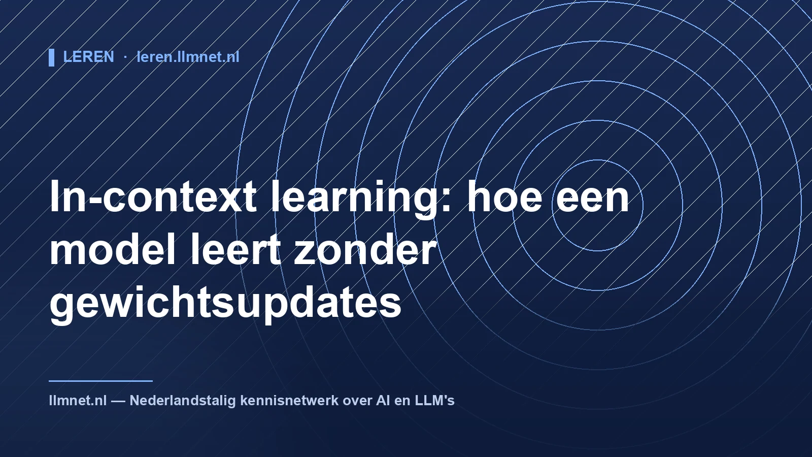 In-context learning: leren zonder gewichtsupdates